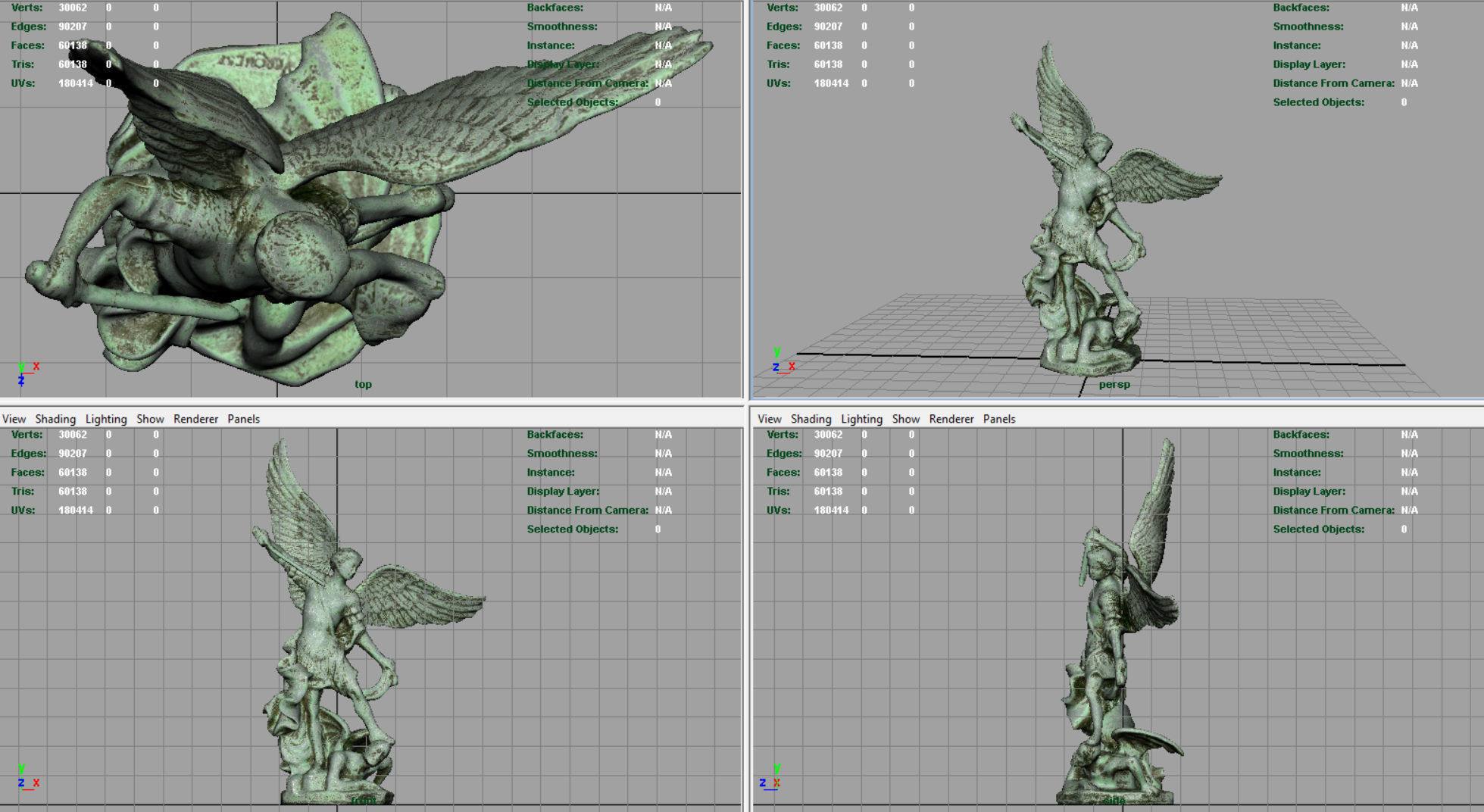 Saint Michael The Archangel Low-poly 3D model_6