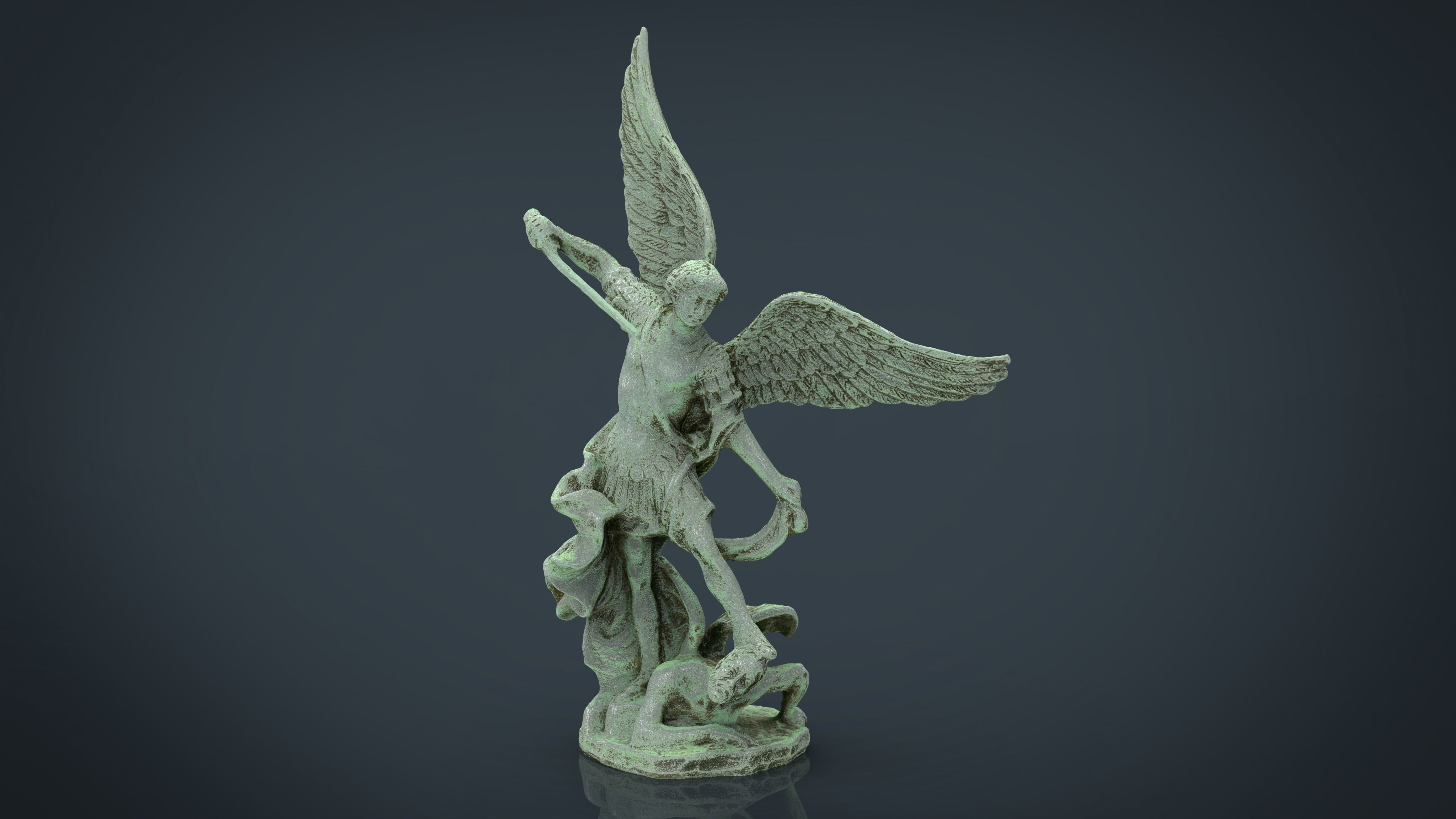 Saint Michael The Archangel Low-poly 3D model_17