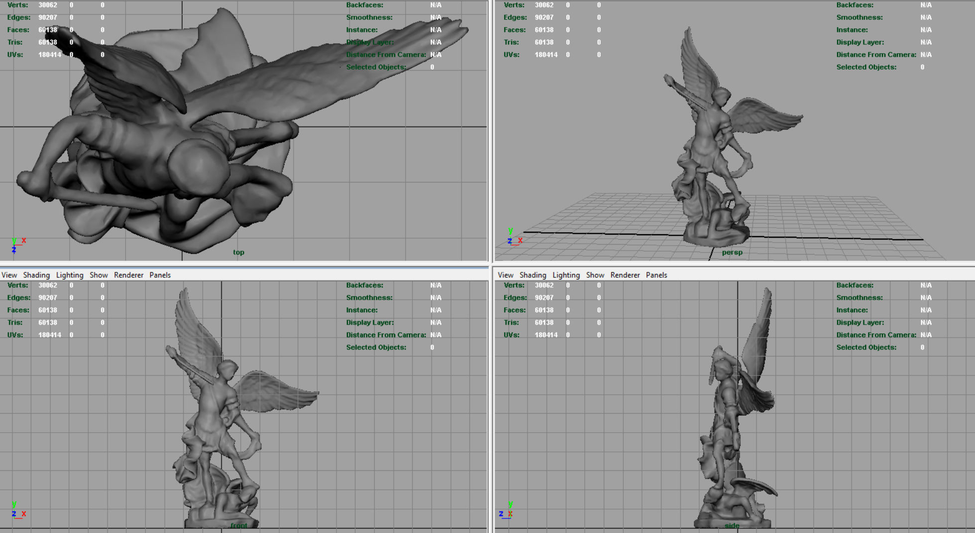 Saint Michael The Archangel Low-poly 3D model_7