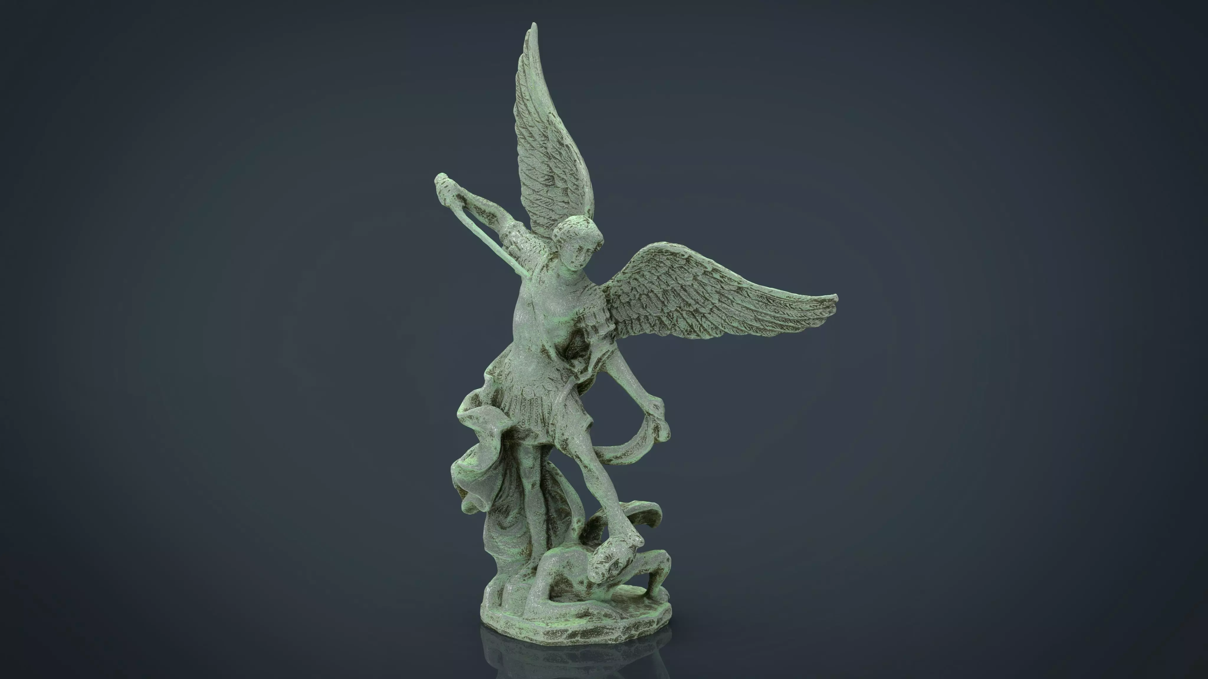 Saint Michael The Archangel Low-poly 3D model_0