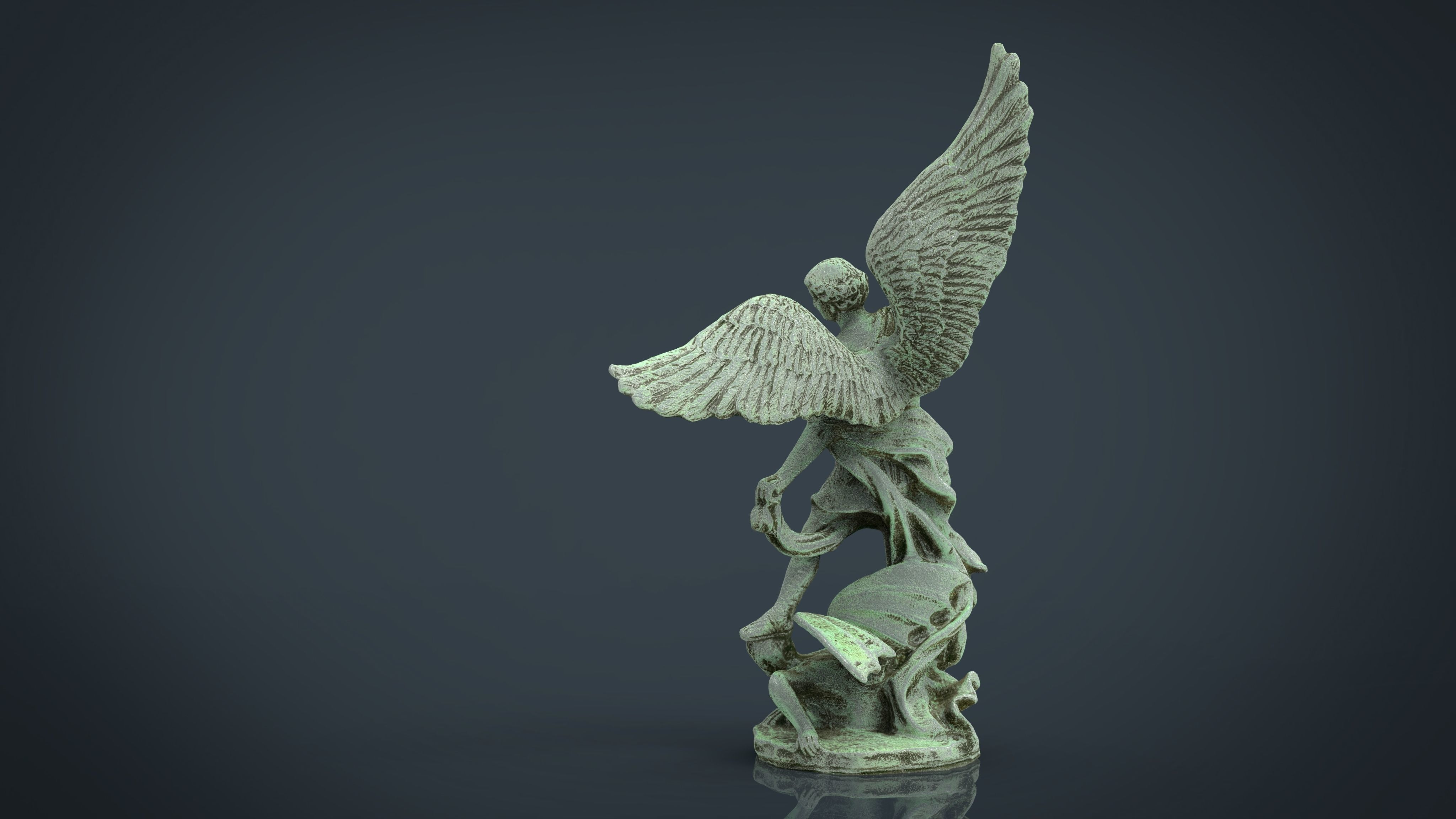 Saint Michael The Archangel Low-poly 3D model_9