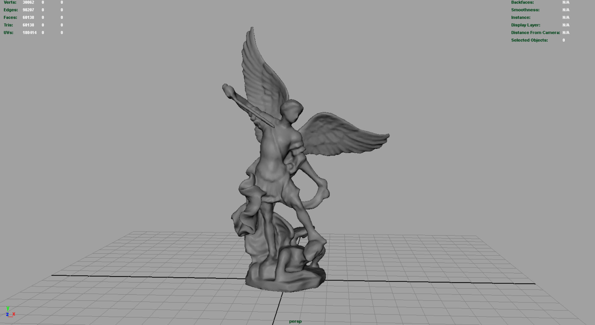 Saint Michael The Archangel Low-poly 3D model_12
