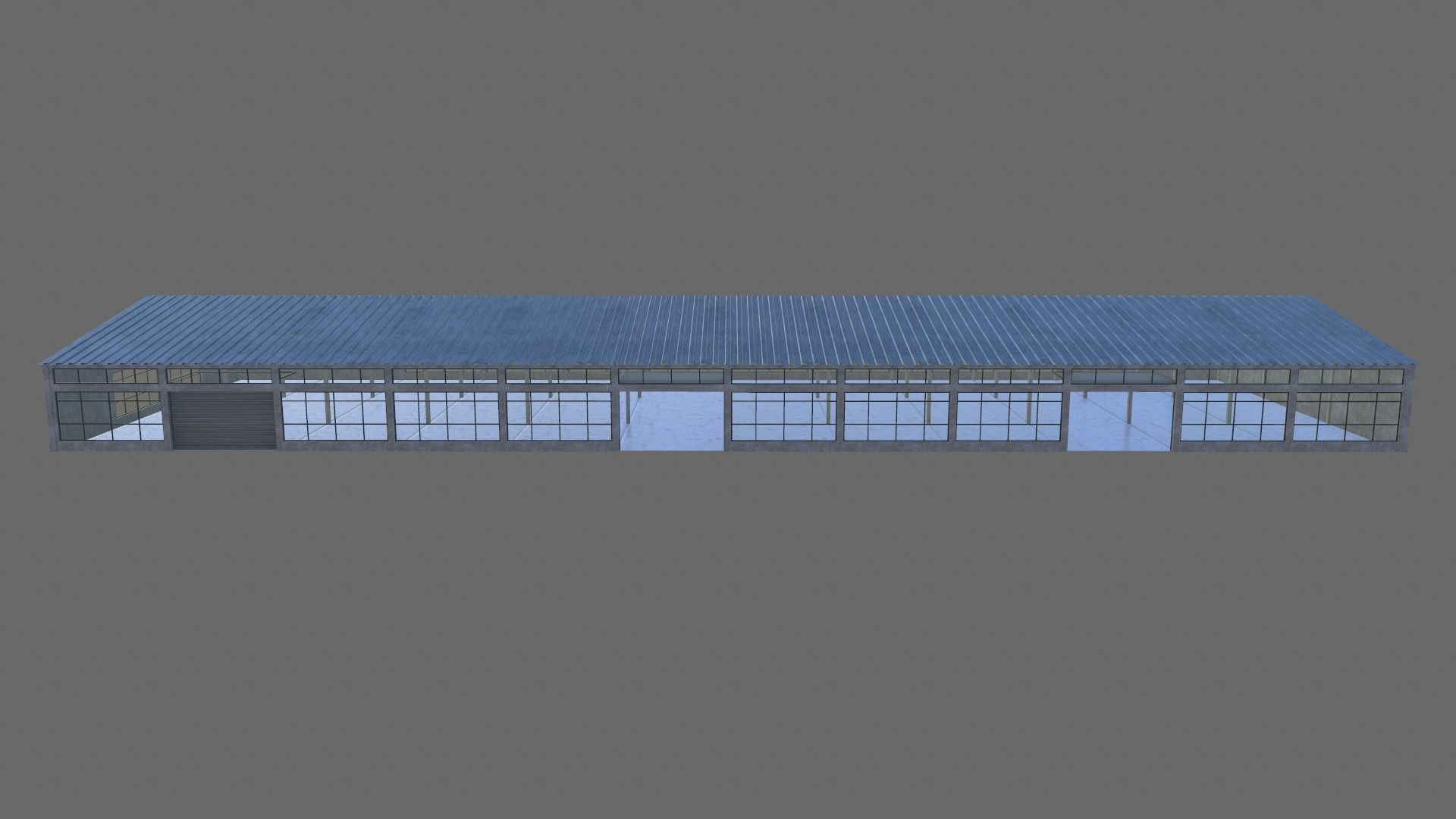 Modular warehouse Free low-poly 3D model_3
