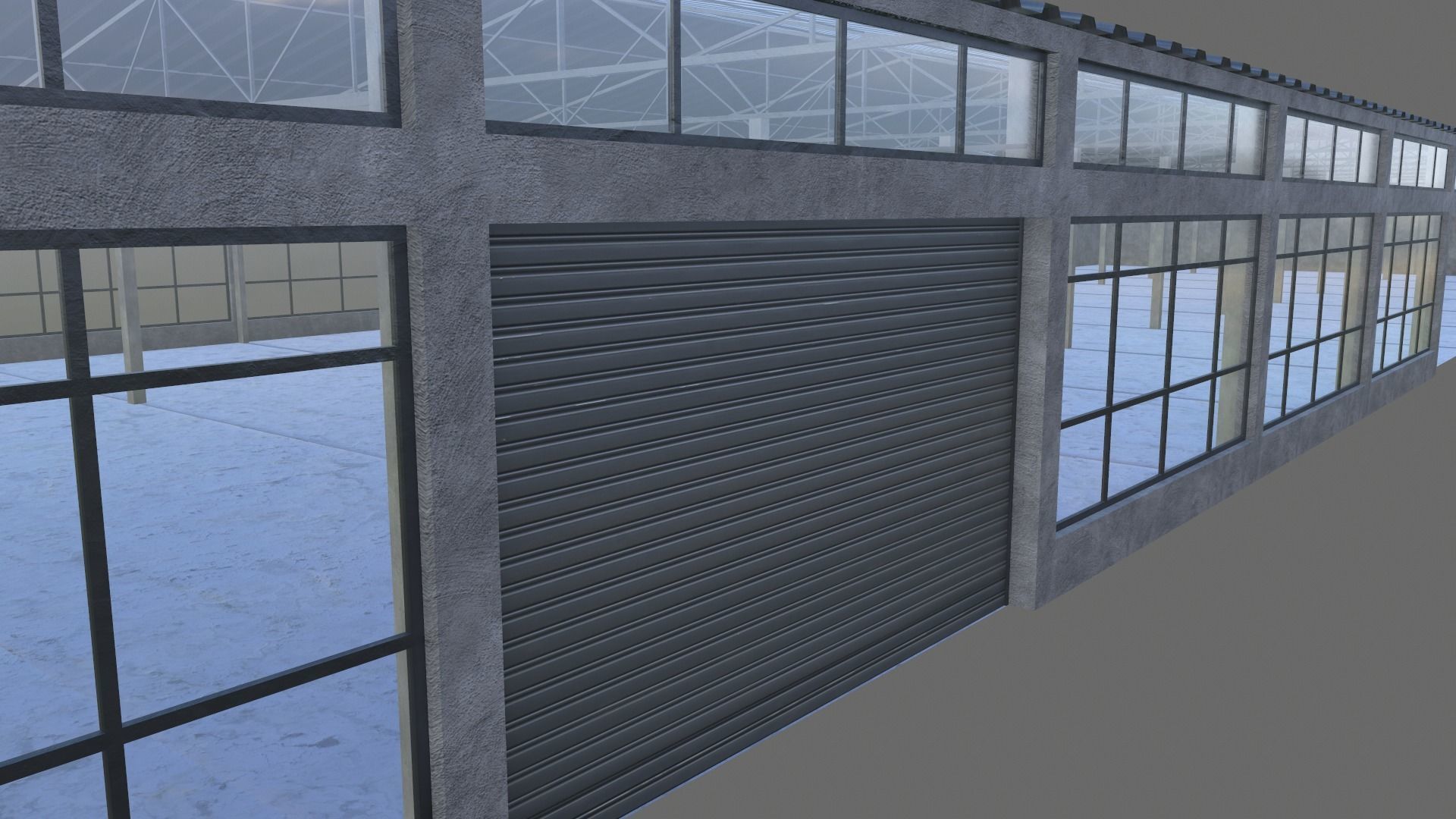 Modular warehouse Free low-poly 3D model_8