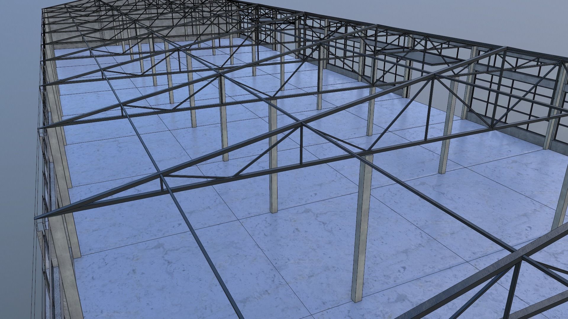 Modular warehouse Free low-poly 3D model_11
