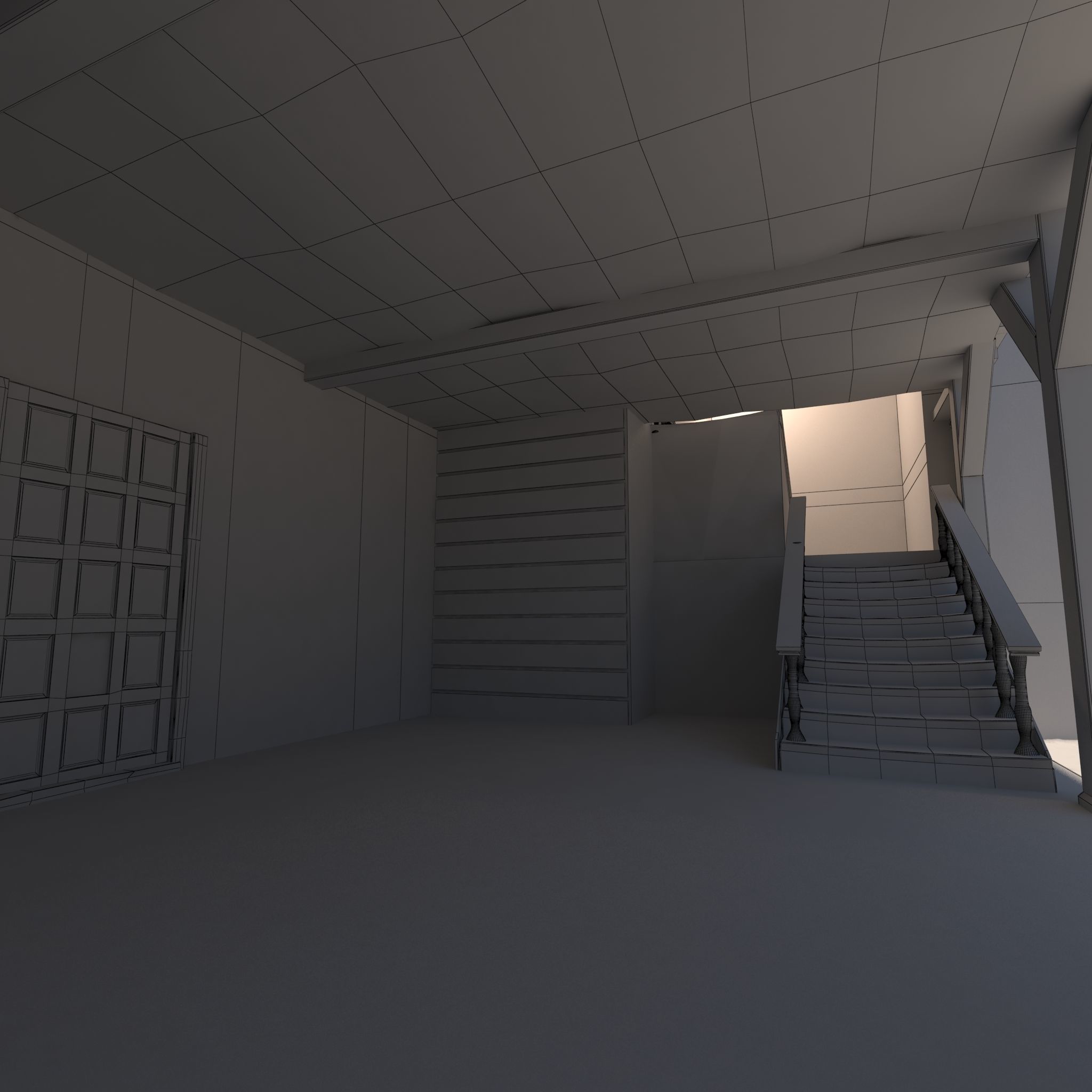 Medieval Courtyard House 3D model_17
