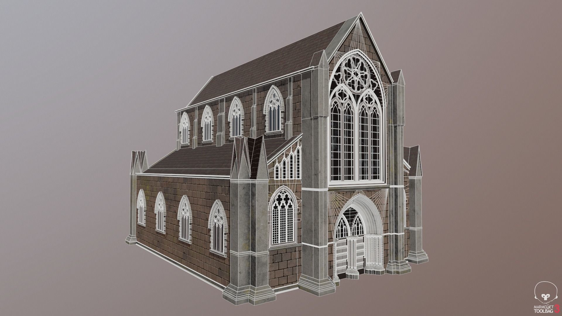 Victorian Building Low-poly 3D model_9