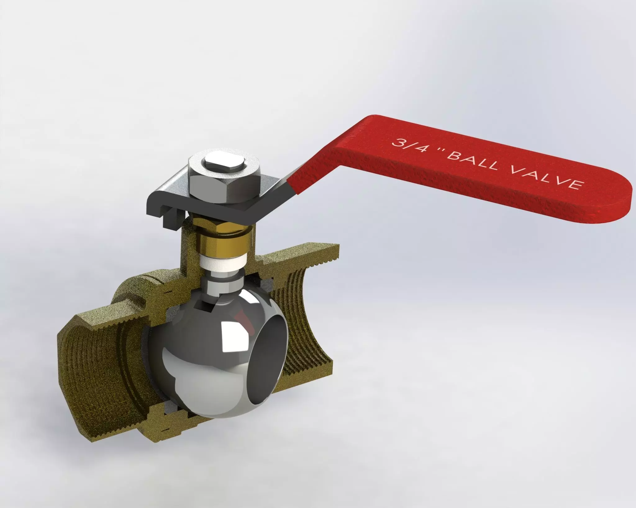 Ball Valve 3-4 Inch Free 3D model_0