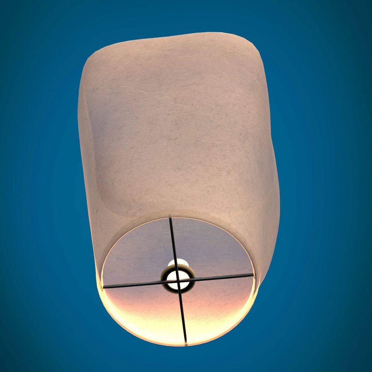 Sky lantern Low-poly 3D model_1