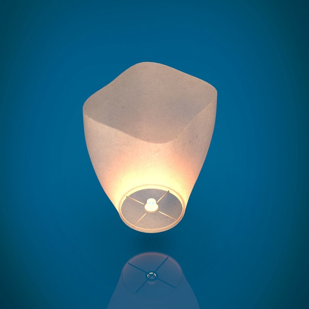 Sky lantern Low-poly 3D model_2