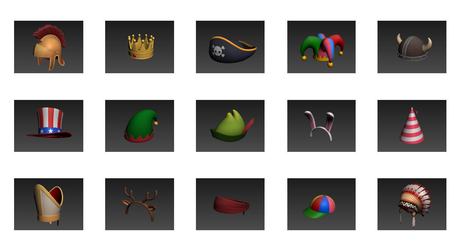 Hats and Helmet Pack 2 3D model_22