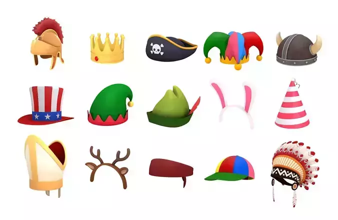 Hats and Helmet Pack 2 3D model