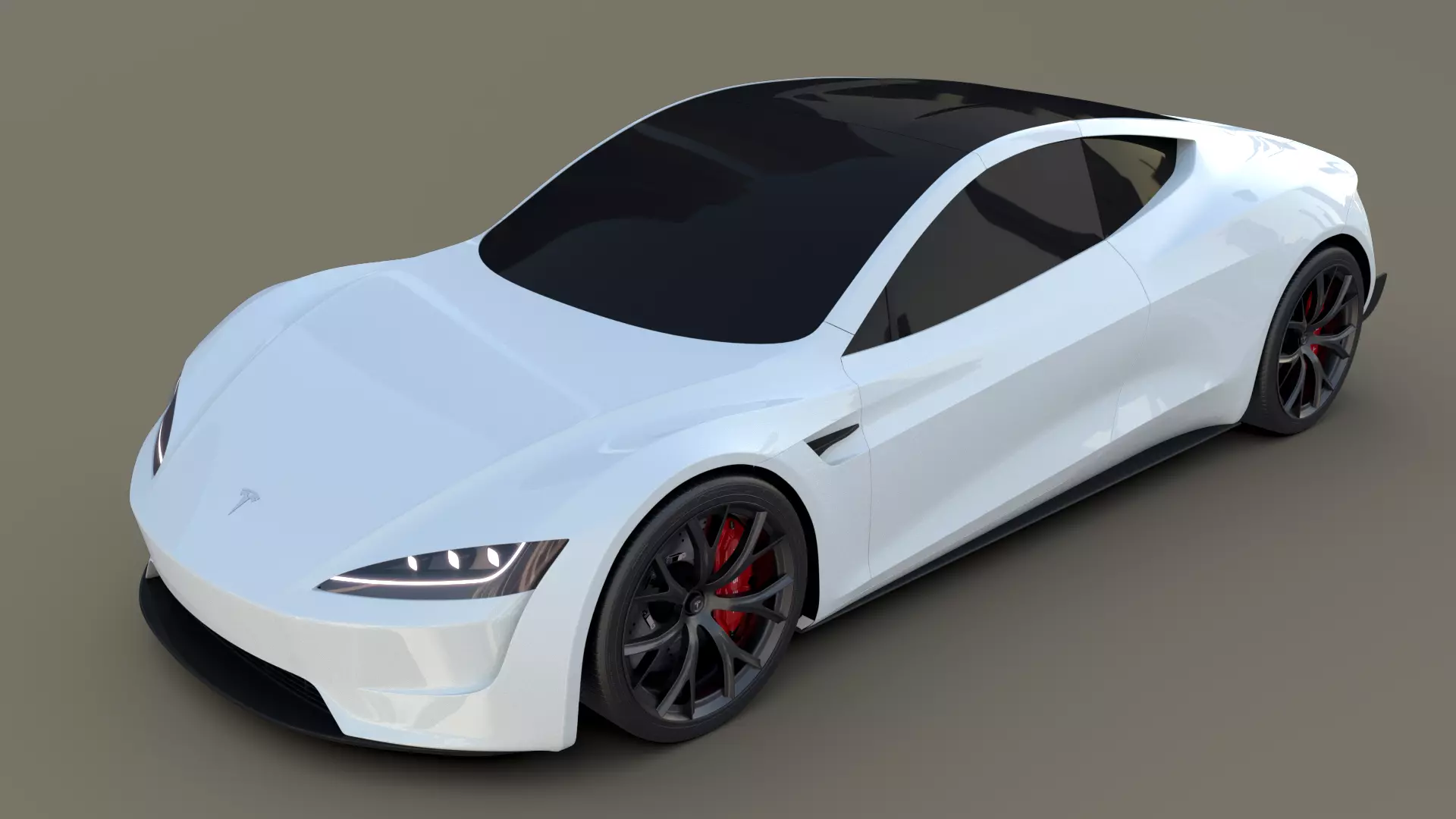 Tesla Roadster White 3D model