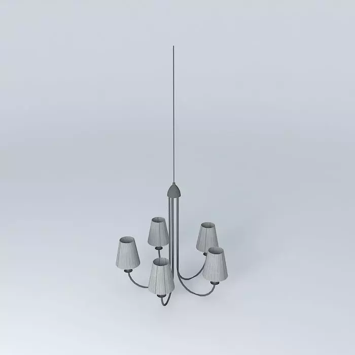 CLOUDY chandelier with four lamps hanging from it Free 3D model_0