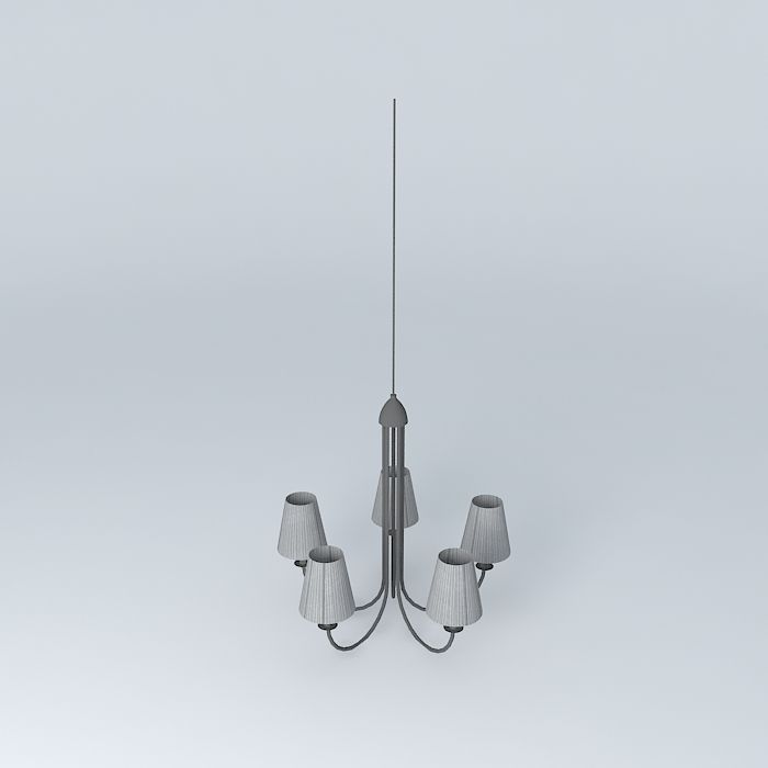 CLOUDY chandelier with four lamps hanging from it Free 3D model_1