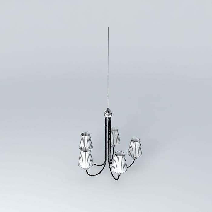 CLOUDY chandelier with four lamps hanging from it Free 3D model_4