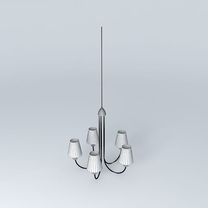 CLOUDY chandelier with four lamps hanging from it Free 3D model_3