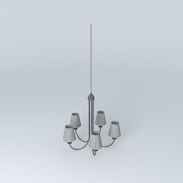 CLOUDY chandelier with four lamps hanging from it Free 3D model_2