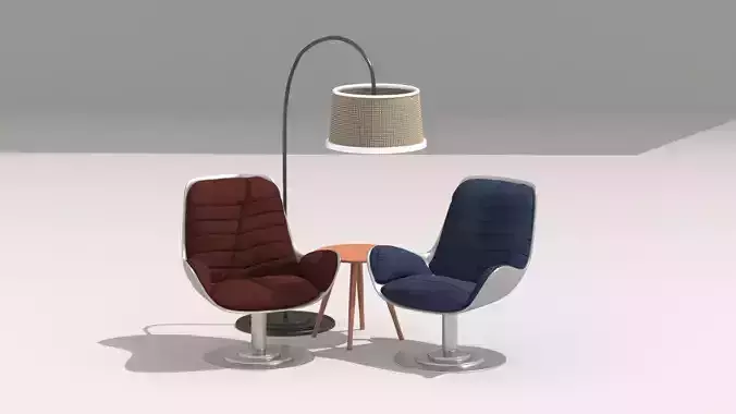Realistic Sofa Chair with 3 models 