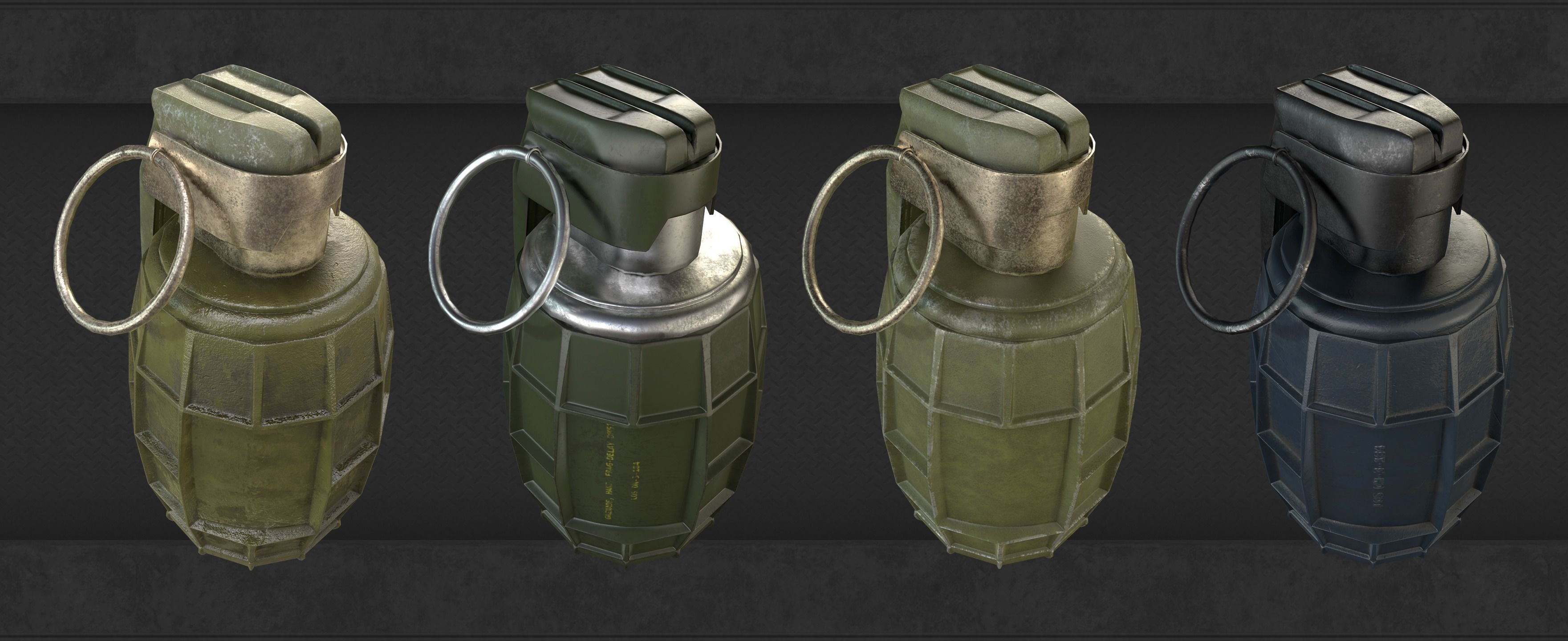 Grenade grenades for call of duty ops Low-poly 3D model_9