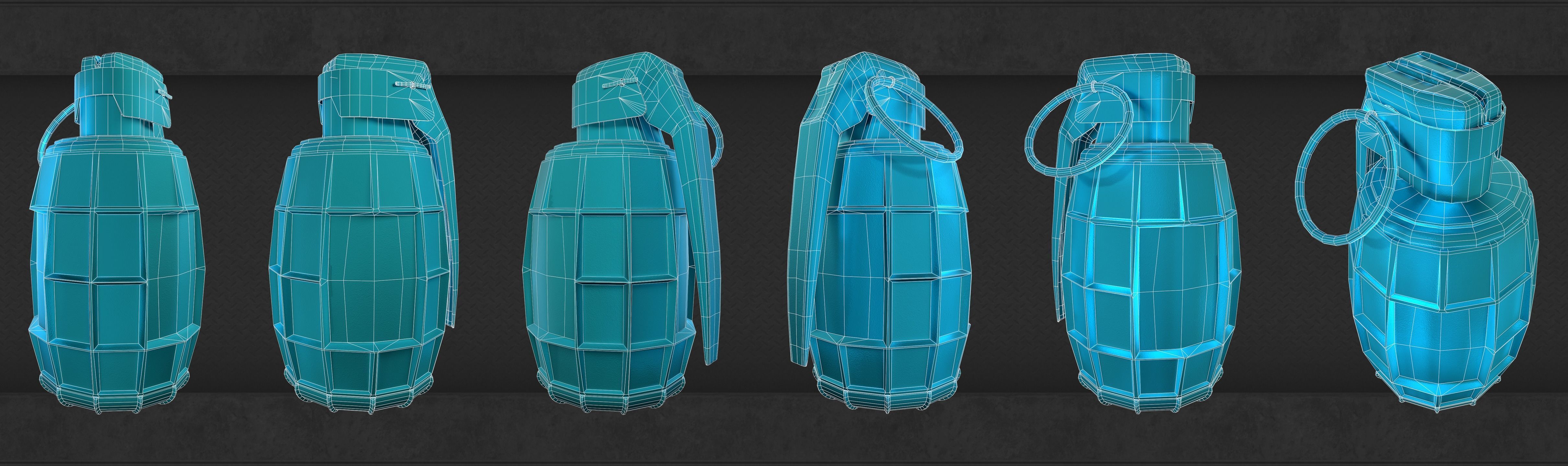 Grenade grenades for call of duty ops Low-poly 3D model_10