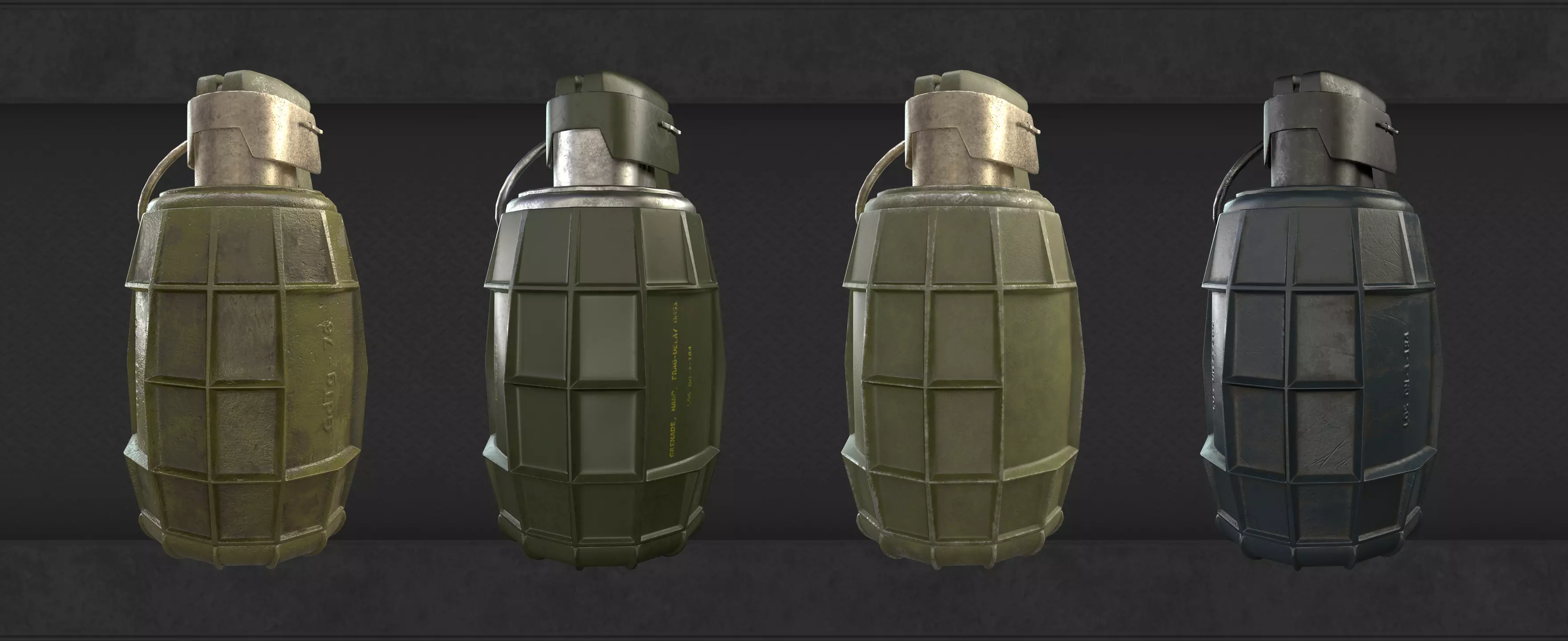 Grenade grenades for call of duty ops Low-poly 3D model_0