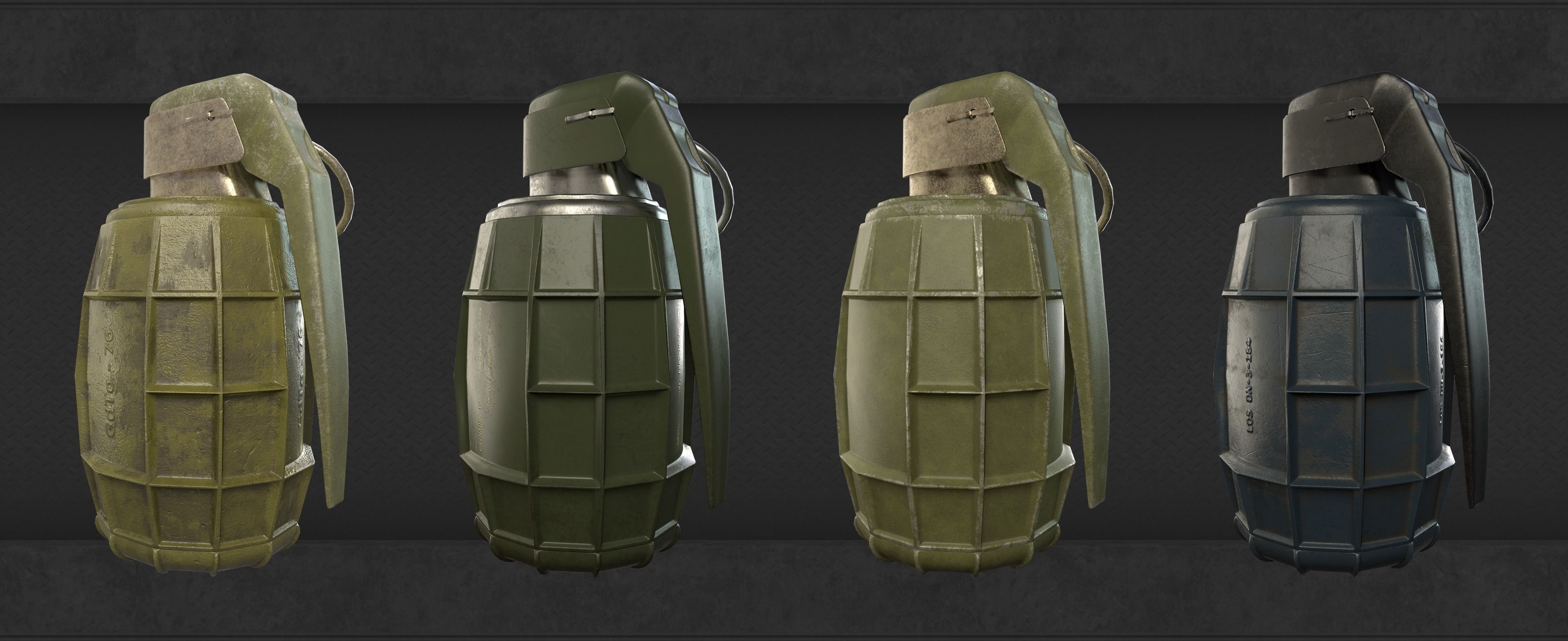 Grenade grenades for call of duty ops Low-poly 3D model_6