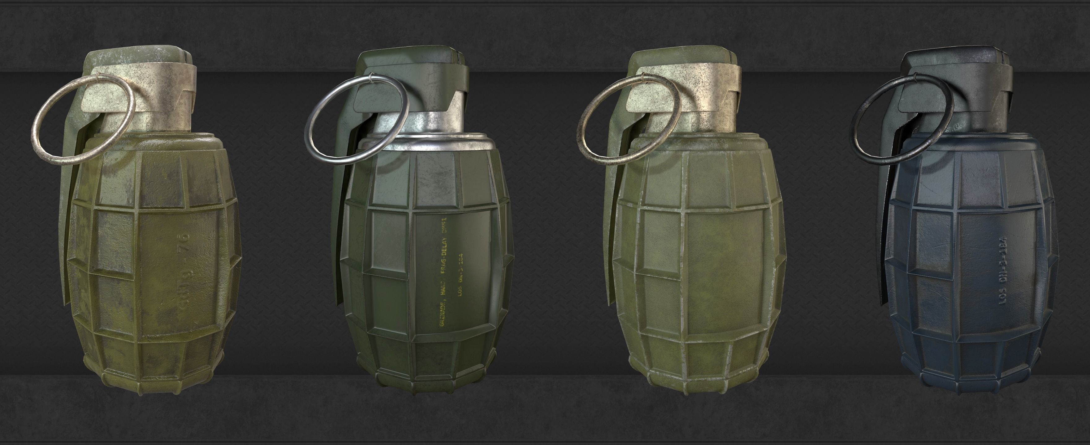 Grenade grenades for call of duty ops Low-poly 3D model_8