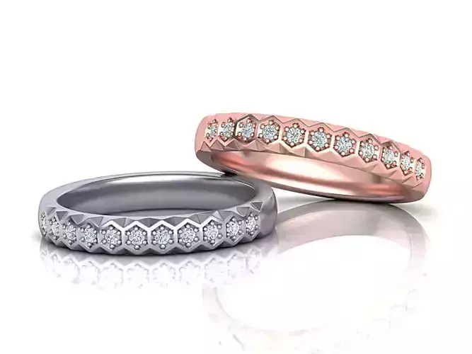 Diamond Chapiteau Band ring printable 3d model 3D print model