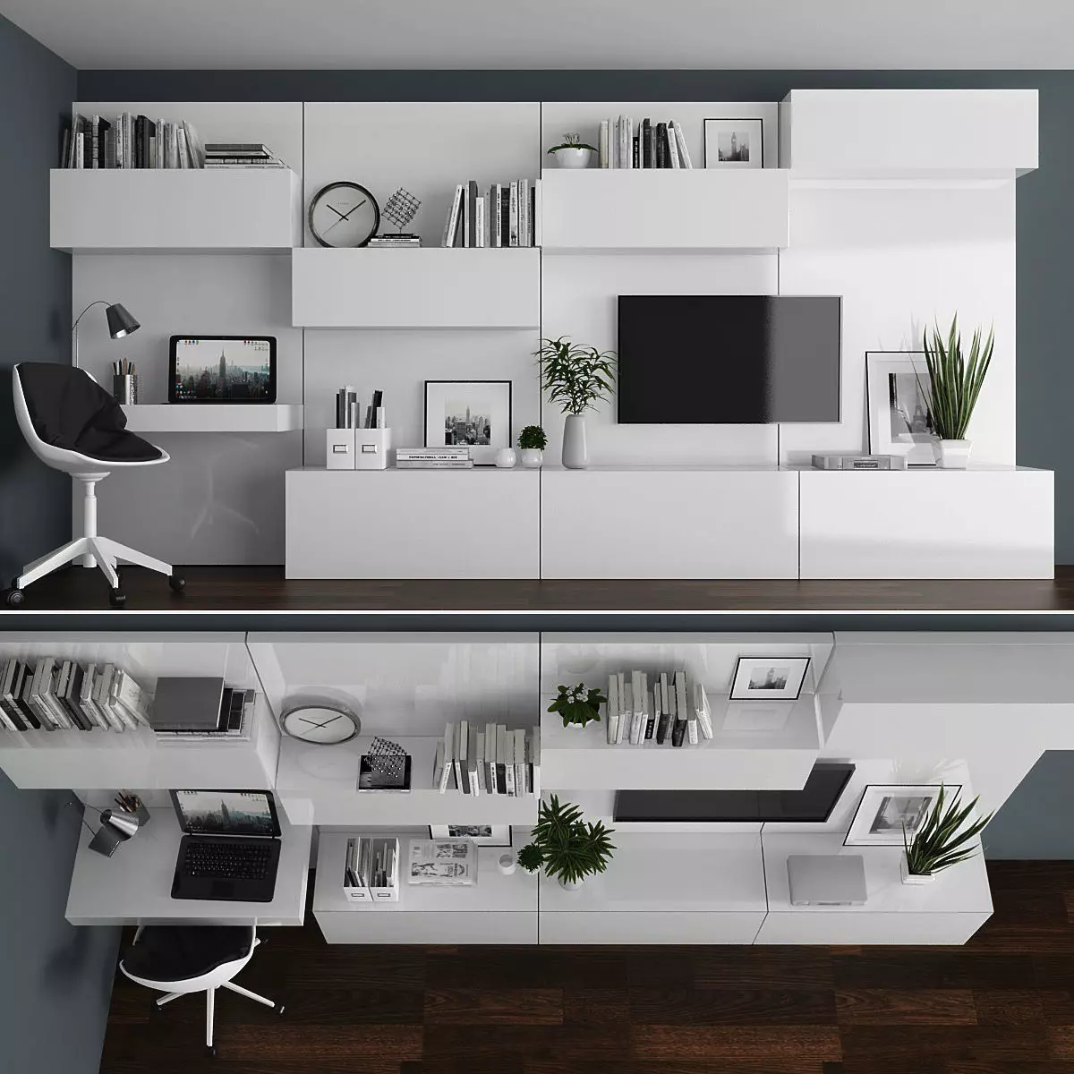 Tv stand Low-poly 3D model_0