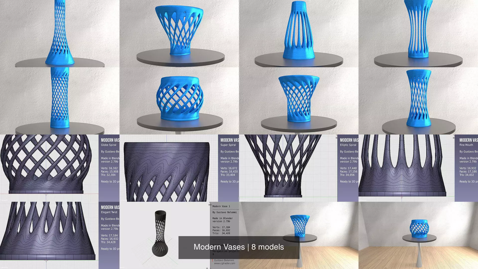 Modern Vases 3D Model Collection_1