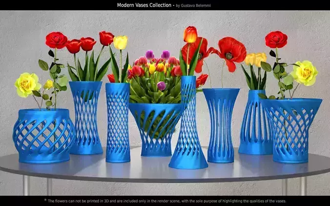 Modern Vases 3D Model Collection