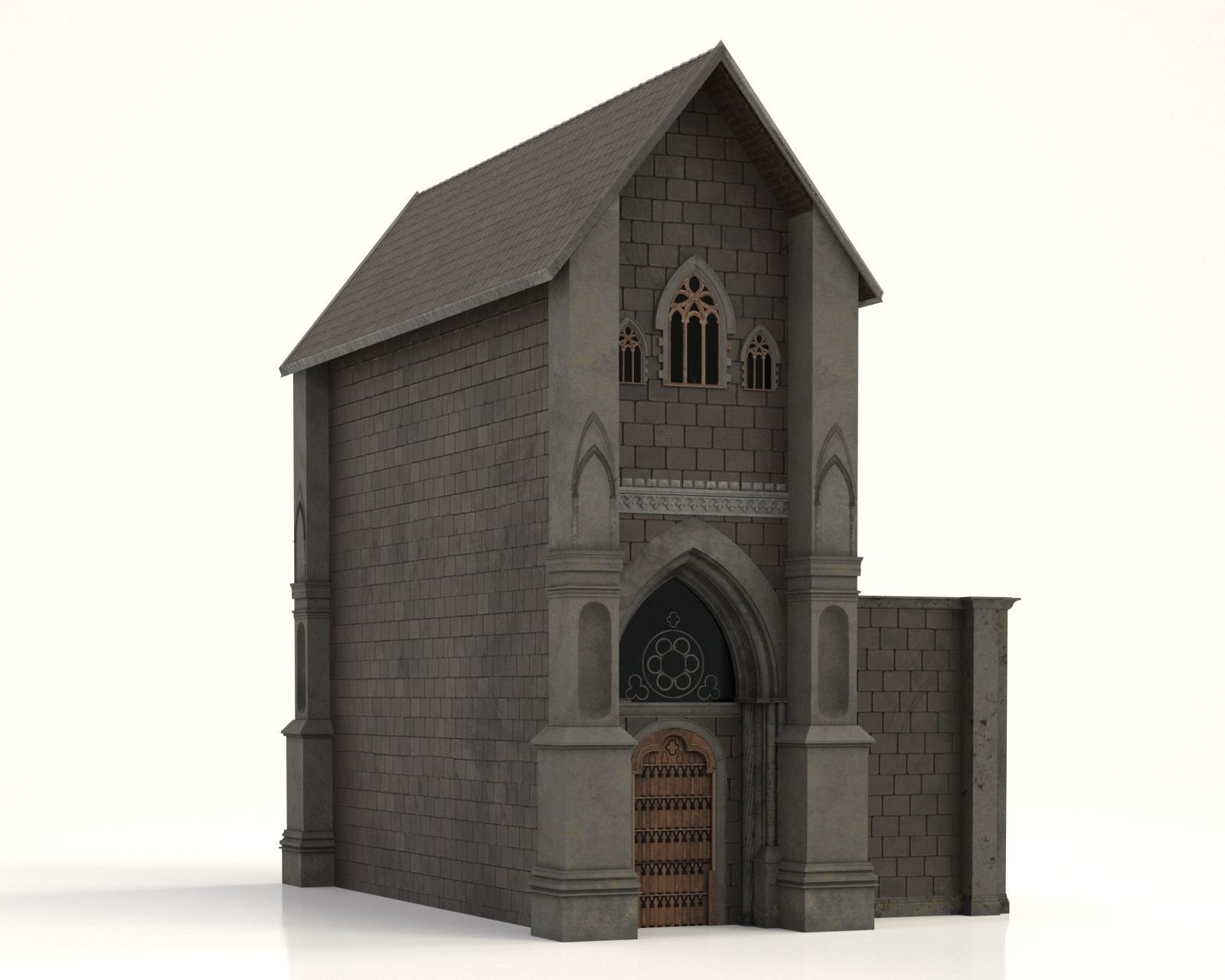 Victorian Building Low-poly 3D model_7