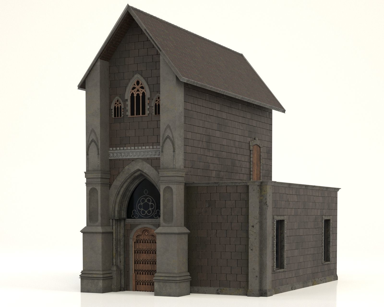 Victorian Building Low-poly 3D model_4