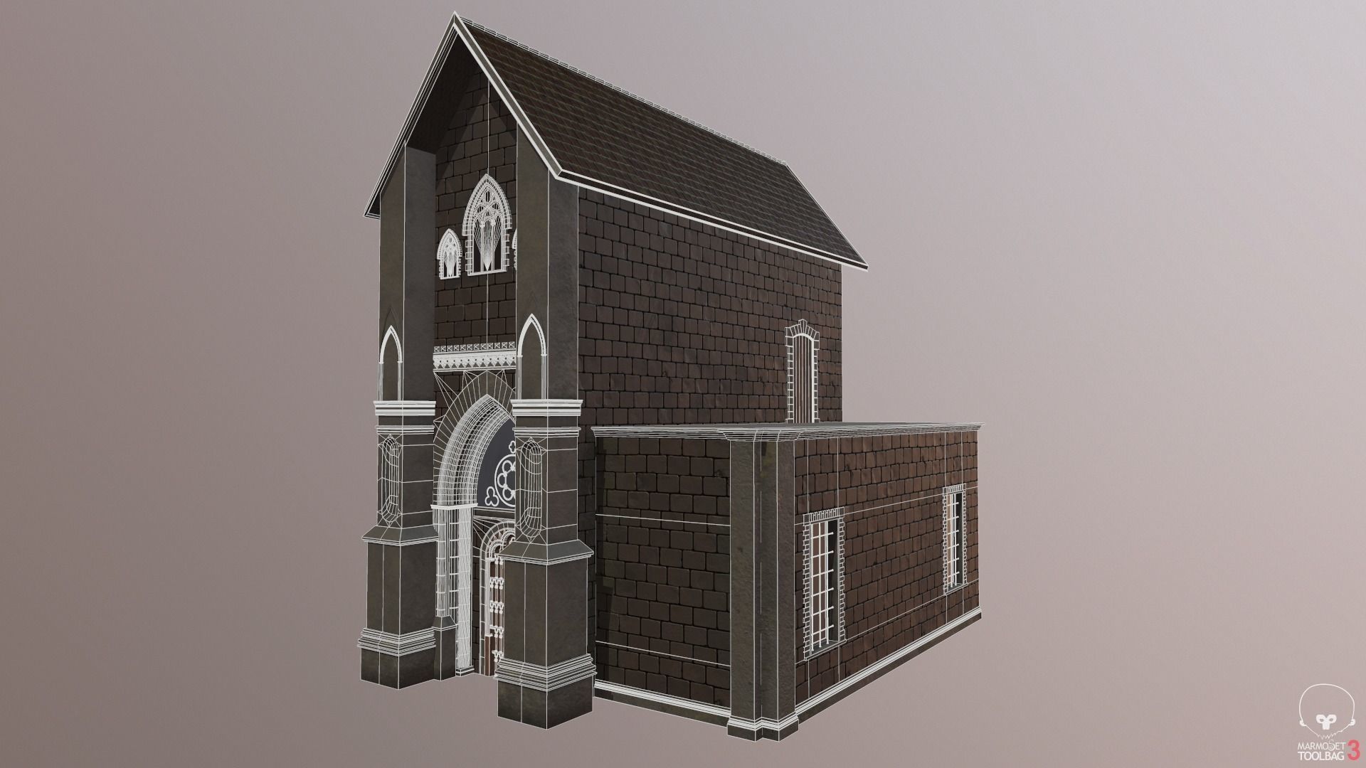 Victorian Building Low-poly 3D model_6