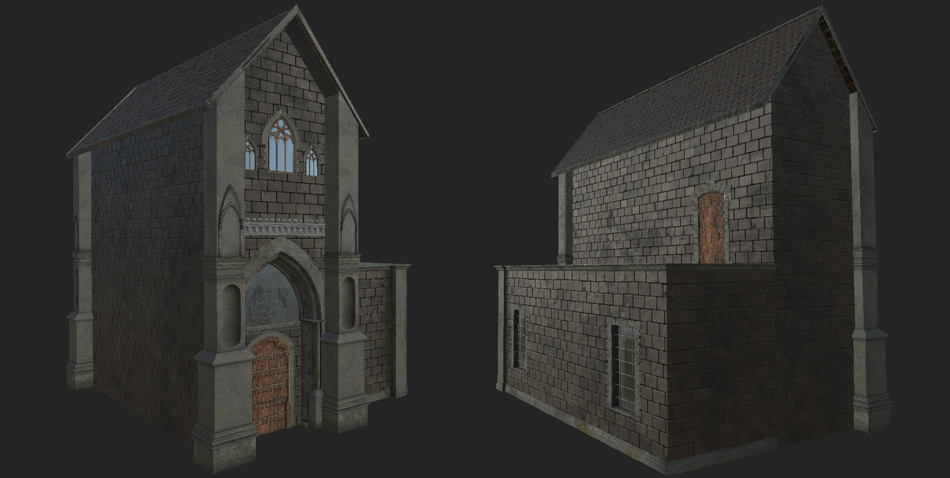 Victorian Building Low-poly 3D model_3
