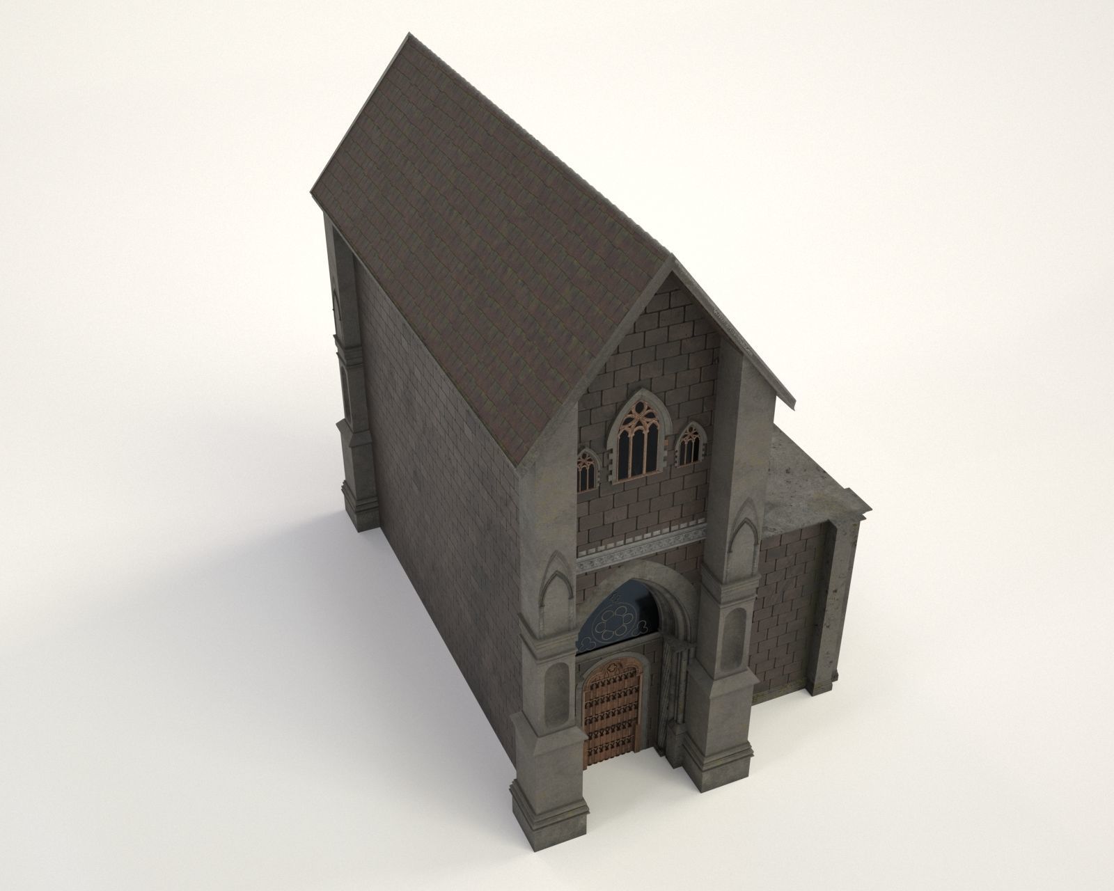 Victorian Building Low-poly 3D model_9