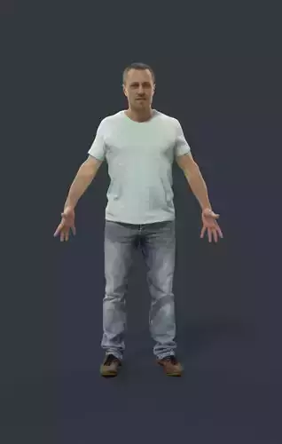 Man Casual Animated in Jeans - A-pose - Fortitude Low-poly 3D model