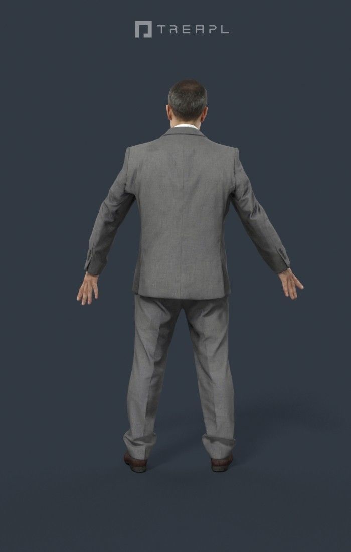 Business Man Animated Elegant  - A-pose - Fortitude Low-poly 3D model_4