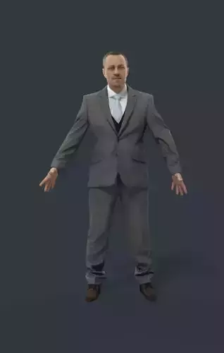 Business Man Animated Elegant  - A-pose - Fortitude Low-poly 3D model