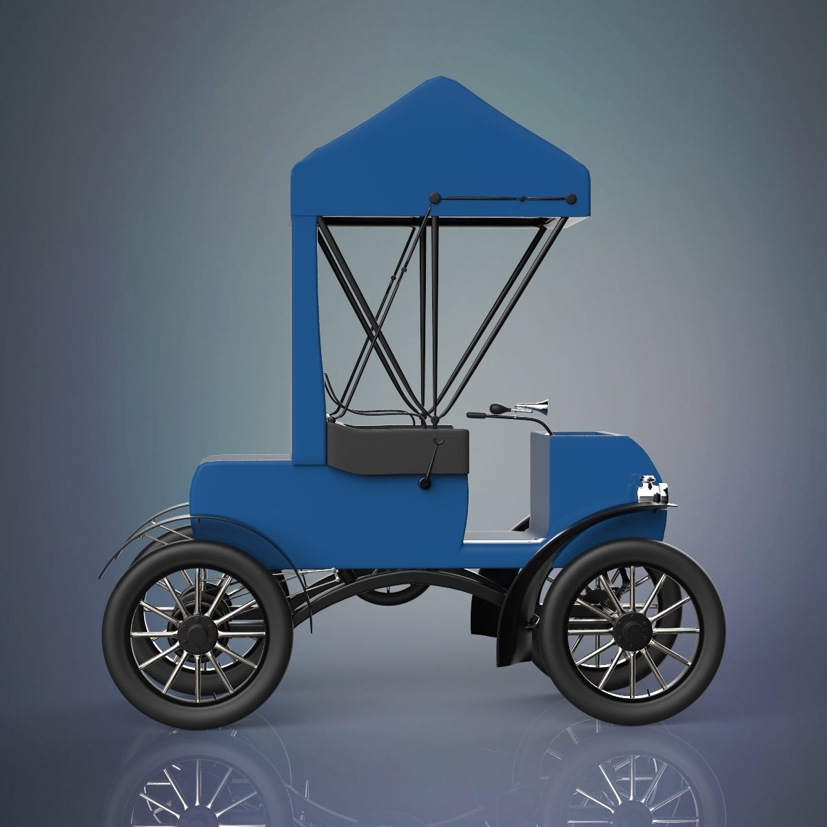Vintage car 3D model_2