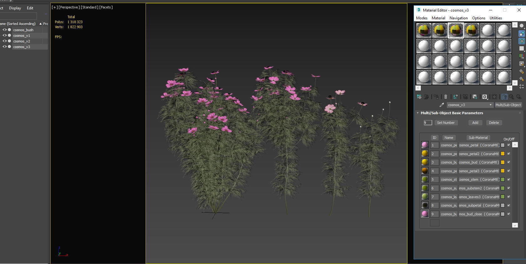 Cosmos flower 3D model_24