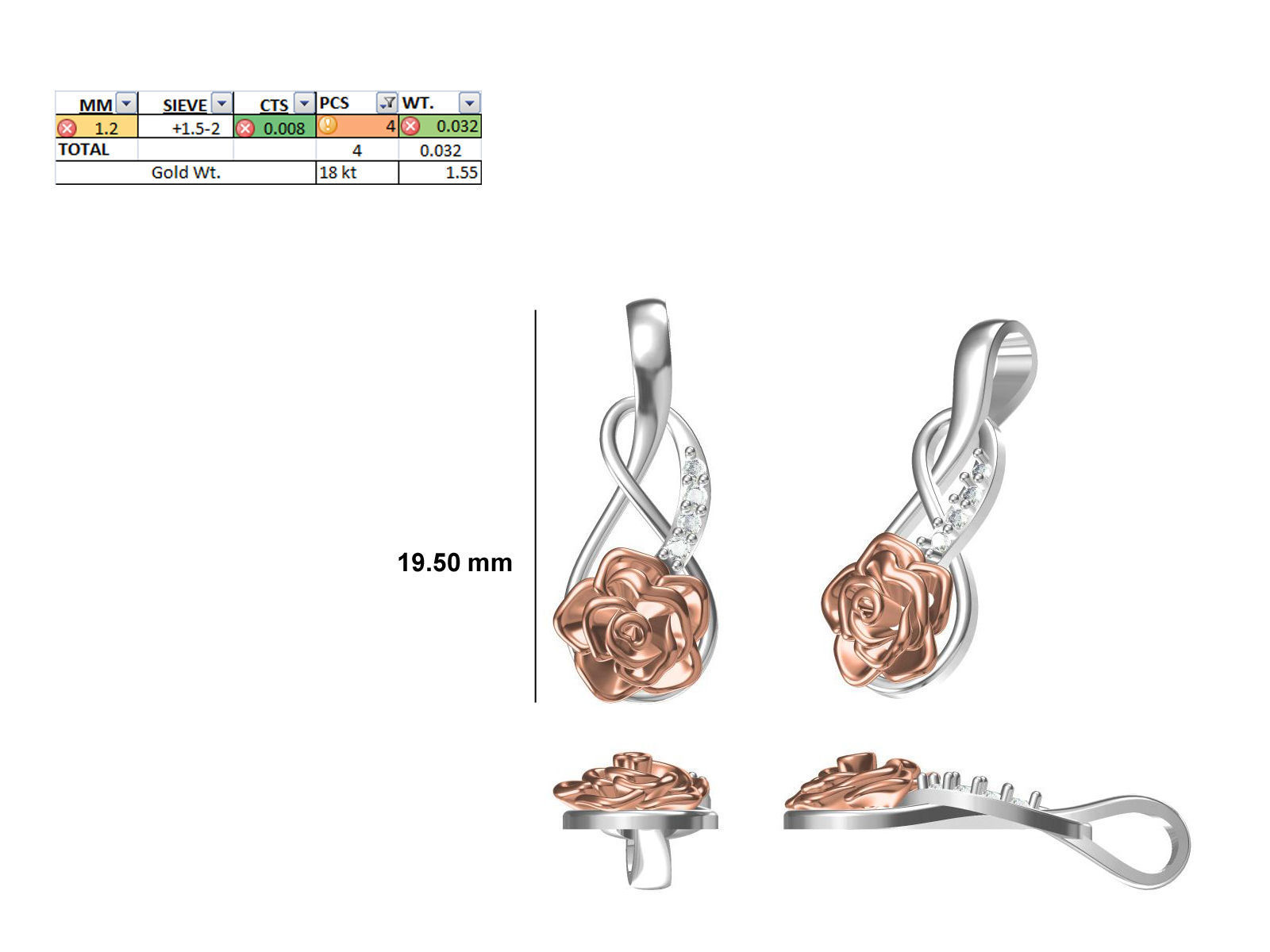 200 JCD PENDANT EARRINGS SET BULK COLLECTION 2GM LIGHT WT 3D print model_104