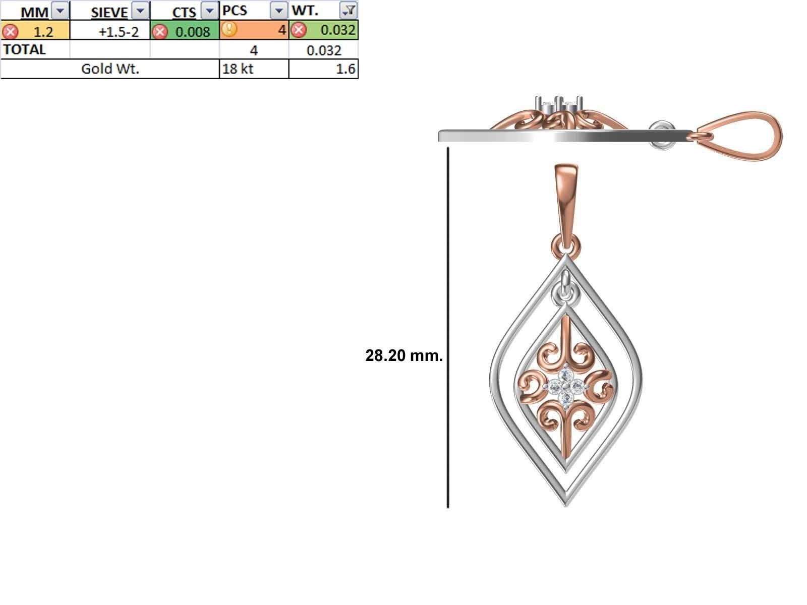 200 JCD PENDANT EARRINGS SET BULK COLLECTION 2GM LIGHT WT 3D print model_115