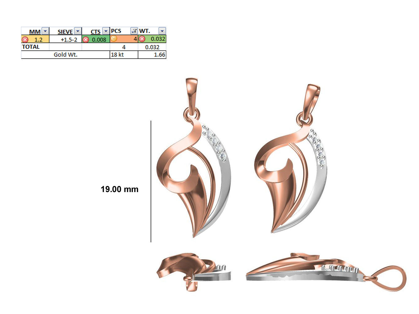 200 JCD PENDANT EARRINGS SET BULK COLLECTION 2GM LIGHT WT 3D print model_61