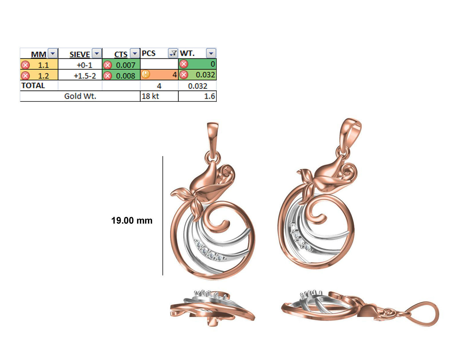 200 JCD PENDANT EARRINGS SET BULK COLLECTION 2GM LIGHT WT 3D print model_60