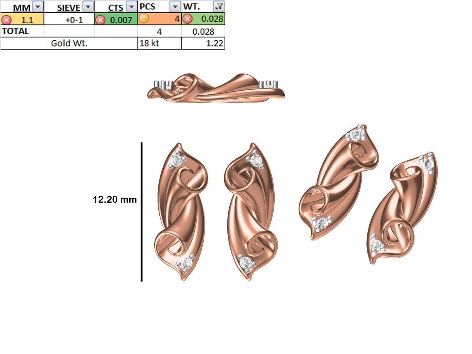 200 JCD PENDANT EARRINGS SET BULK COLLECTION 2GM LIGHT WT 3D print model_38