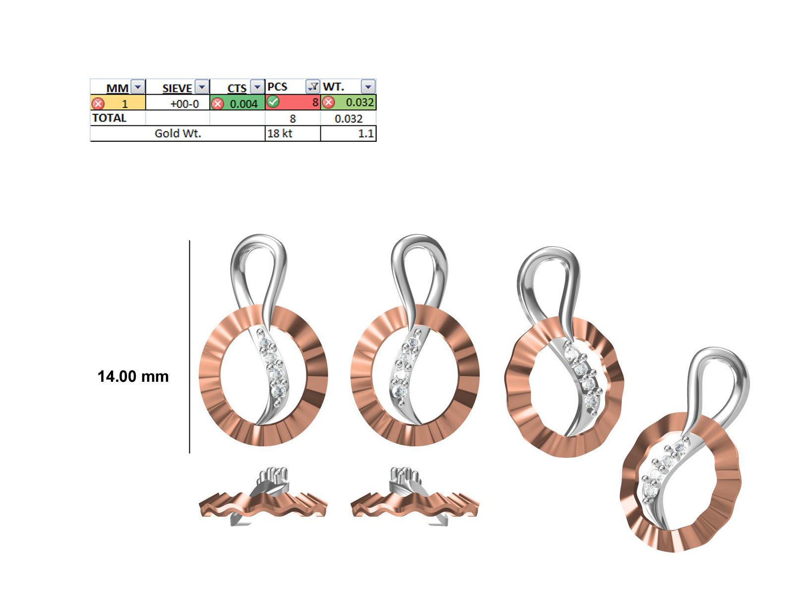 200 JCD PENDANT EARRINGS SET BULK COLLECTION 2GM LIGHT WT 3D print model_106