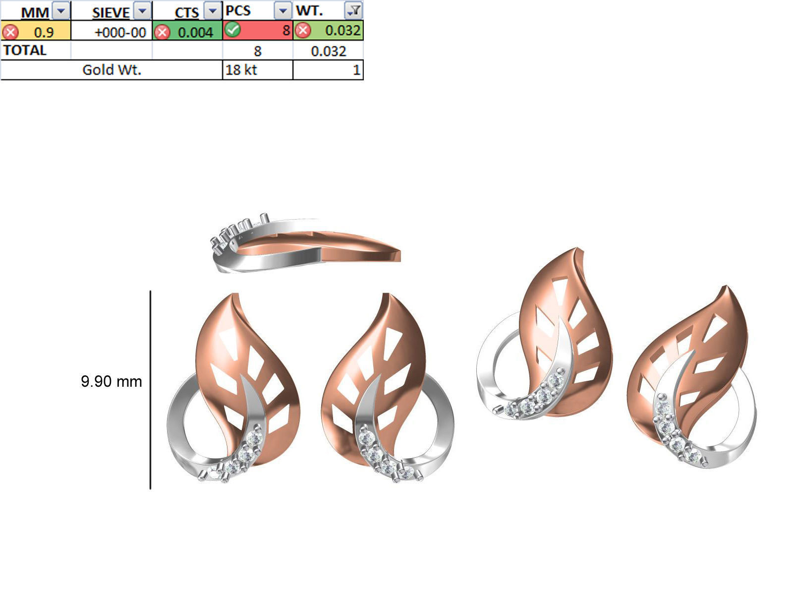 200 JCD PENDANT EARRINGS SET BULK COLLECTION 2GM LIGHT WT 3D print model_7