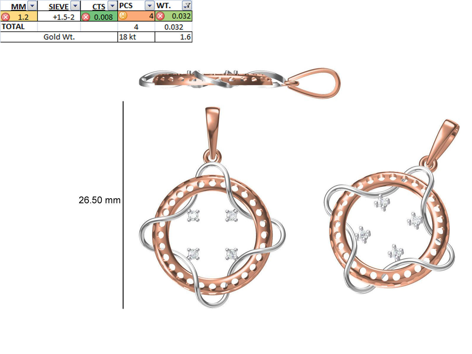 200 JCD PENDANT EARRINGS SET BULK COLLECTION 2GM LIGHT WT 3D print model_20